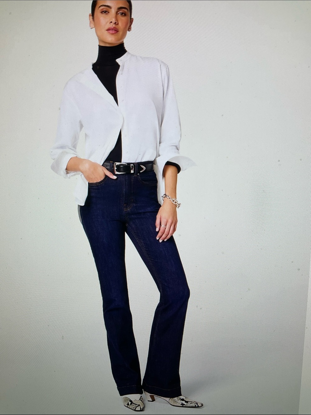 SPANX Dark Blue Flare Jeans pull On XS NWOT